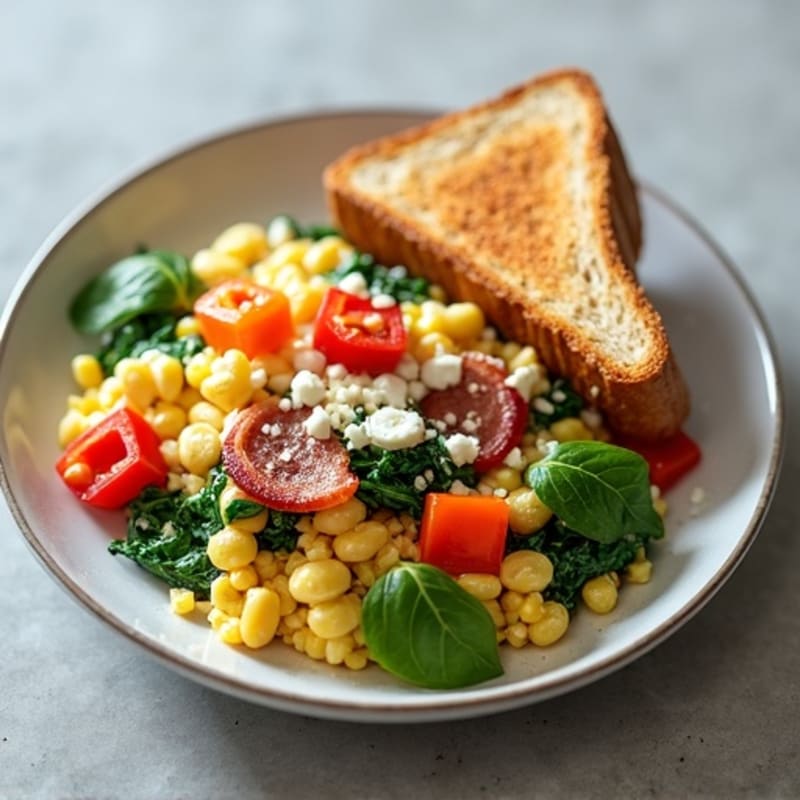 Egg White Scramble with Spinach and Turkey Bacon