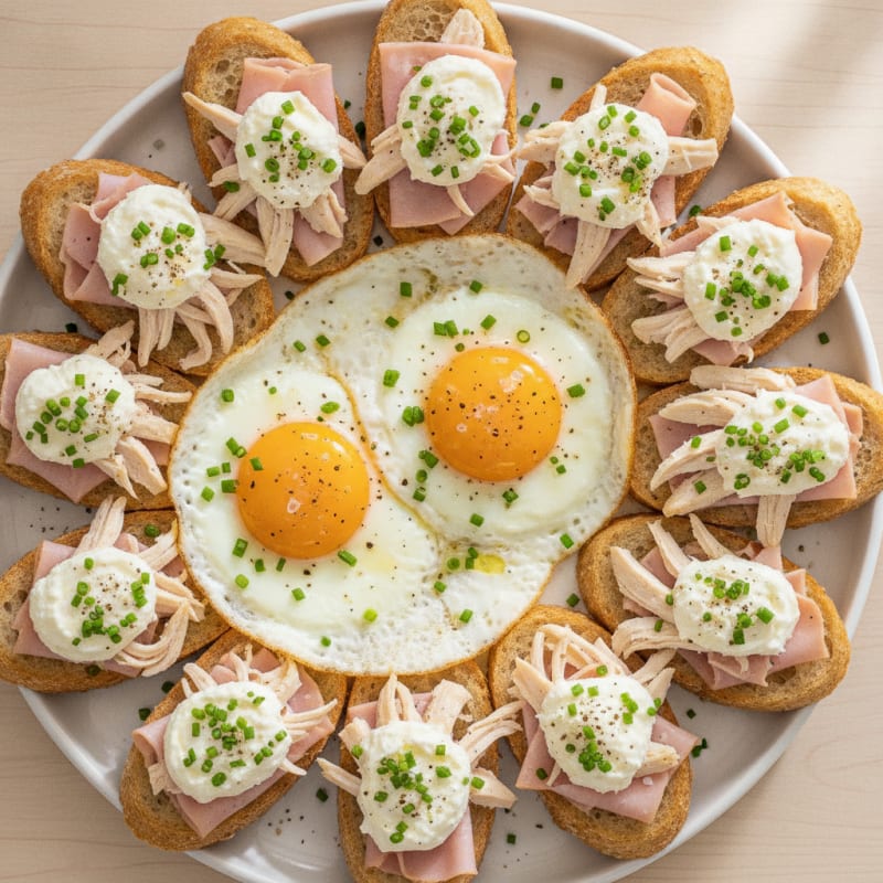 Chicken and Ham Goat Cheese Crostini