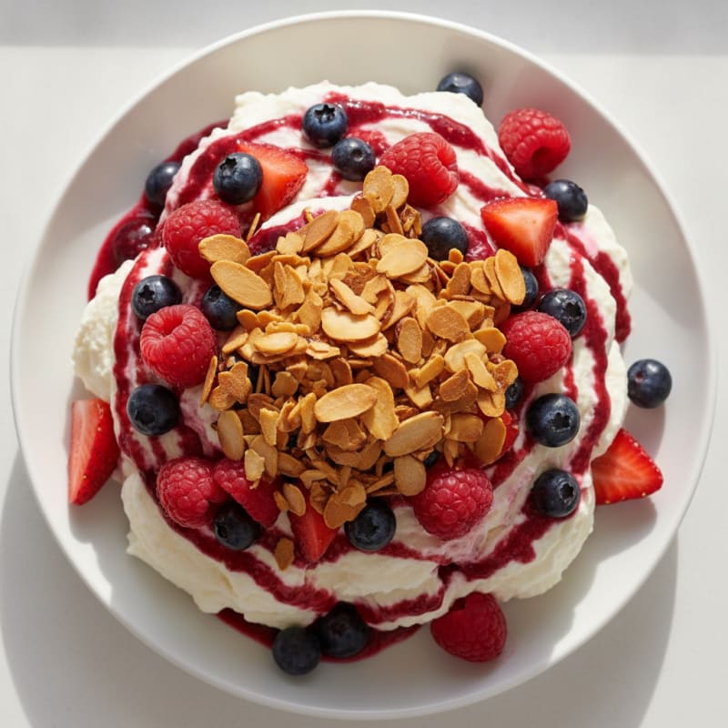Greek Yogurt Protein Mousse with Mixed Berries