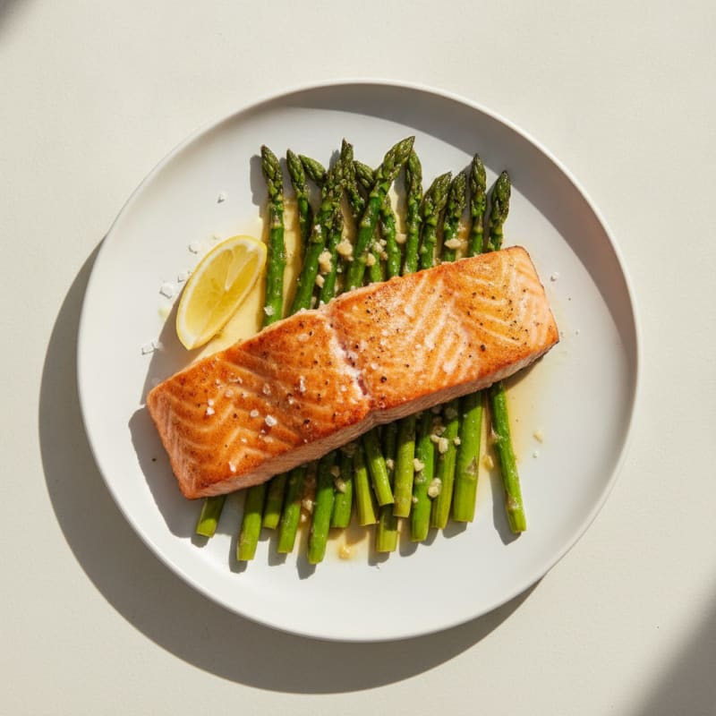 Pan Seared Salmon with Roasted Asparagus