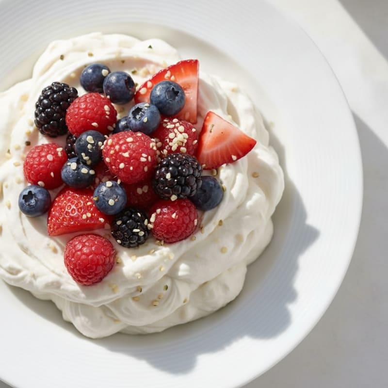 Silky Greek Yogurt Protein Mousse with Mixed Berries