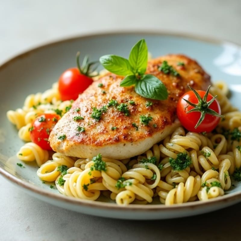 Creamy Pesto Chicken Pasta with Fresh Herbs