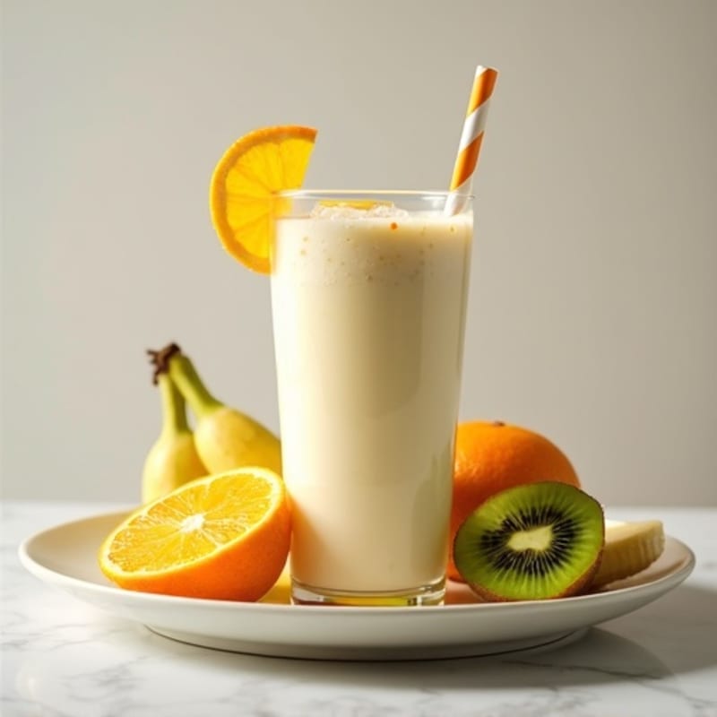 Silky Protein Shake with Kiwi and Orange
