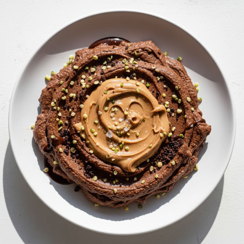 Raw Vegan Chocolate Protein Mousse with Almond Butter