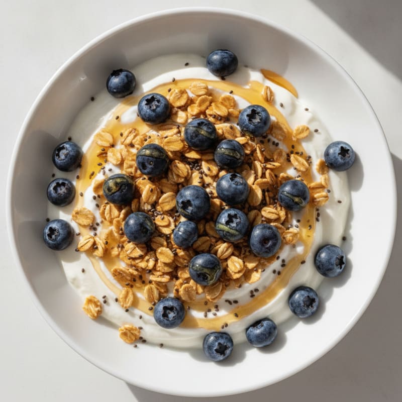 Blueberry Oat Yogurt Bowl with Chia Seeds