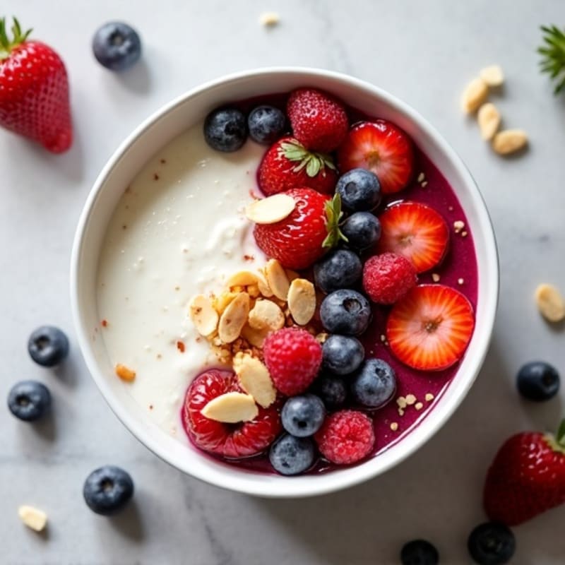 Skyr Bowl with Mixed Berries and Toasted Almonds