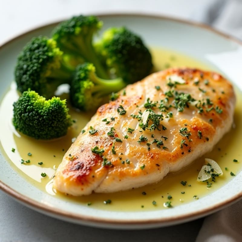 Lemon Herb Chicken Breast with Steamed Broccoli