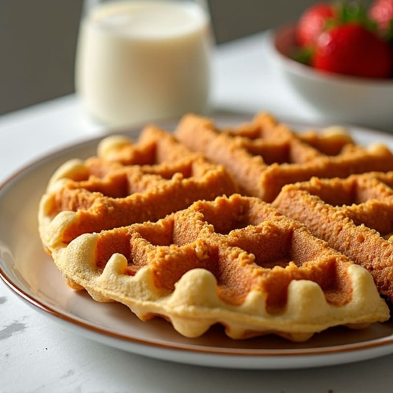 Golden Crispy Baked Chicken with Fluffy Protein Waffles