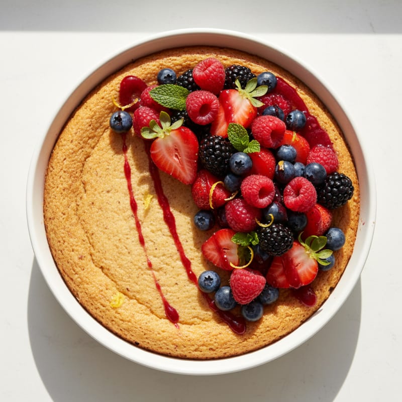 Creamy Greek Yogurt Protein Cheesecake with Fresh Berries