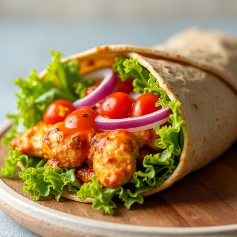 Spicy Buffalo Chicken Wrap with Creamy Greek Yogurt Ranch