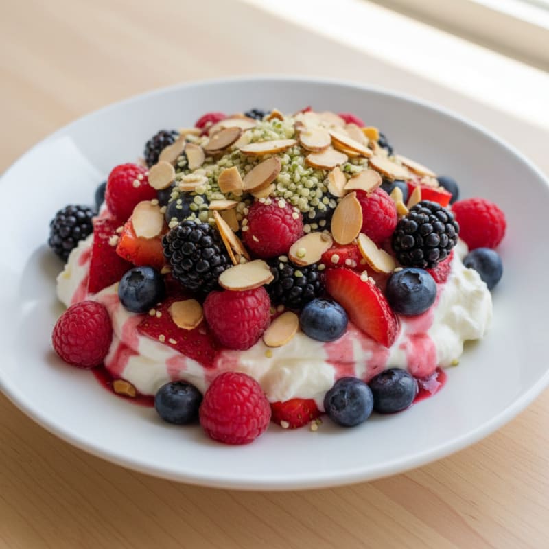 Greek Yogurt Protein Parfait with Mixed Berries