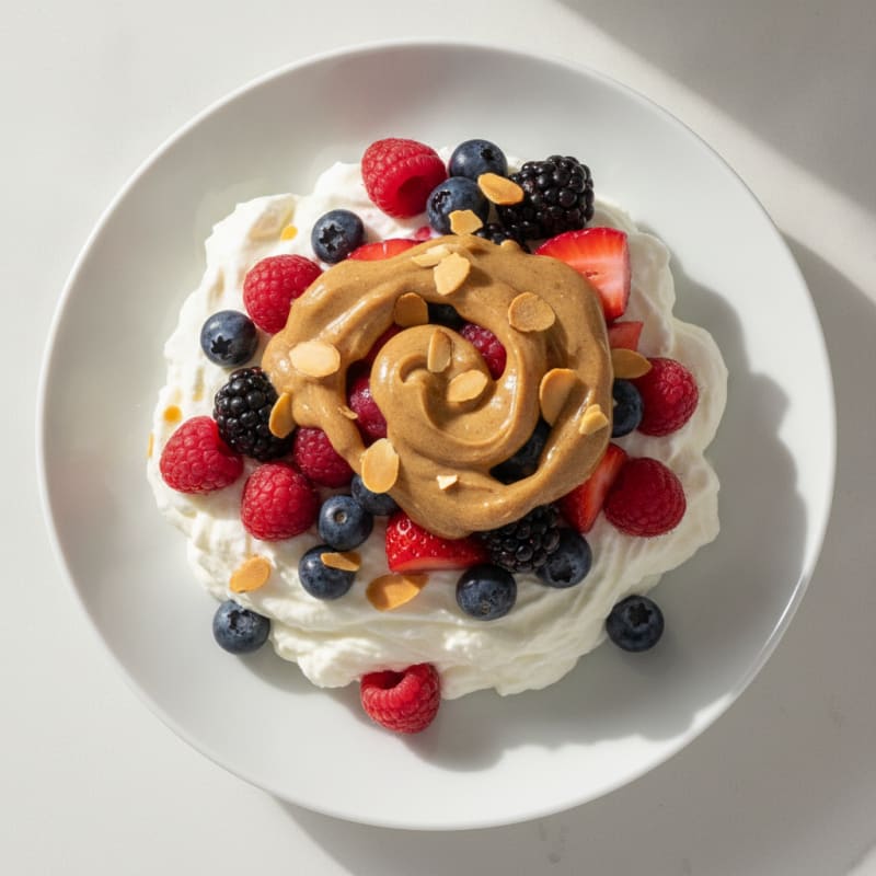 Silky Greek Yogurt Protein Mousse with Mixed Berries