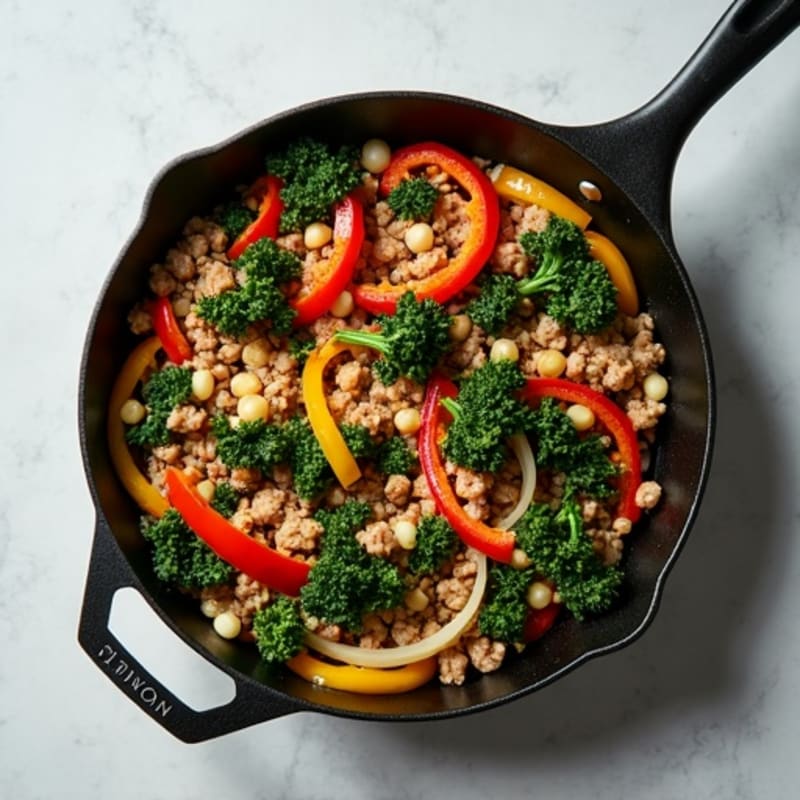 Savory Ground Turkey and Kale Skillet