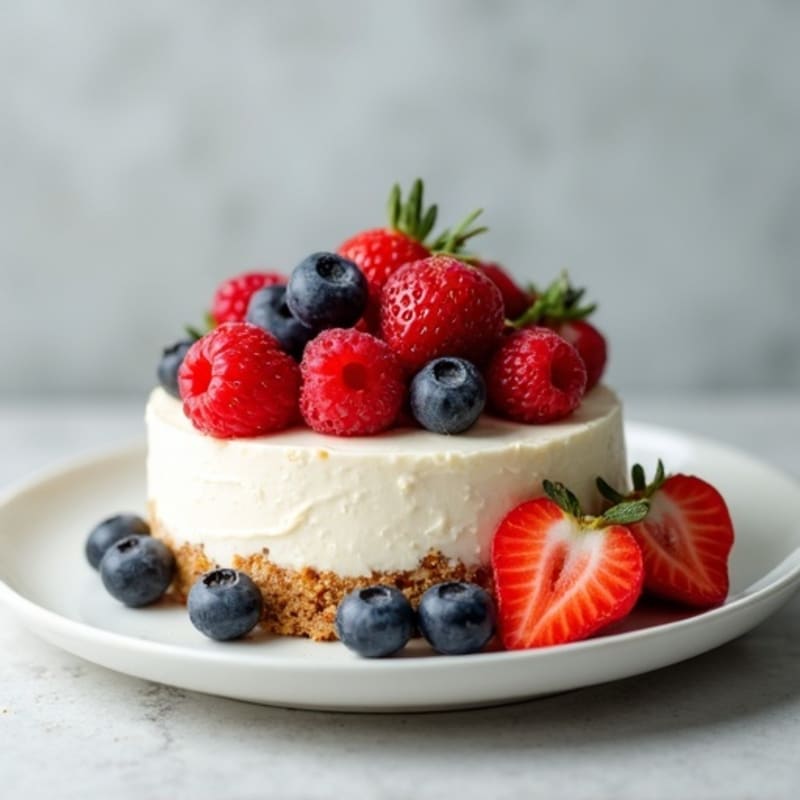 Protein-Packed Greek Yogurt Cheesecake with Fresh Berries