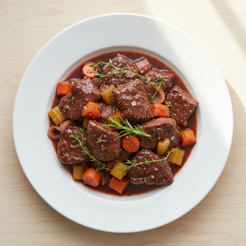 Tender Red Wine Braised Beef