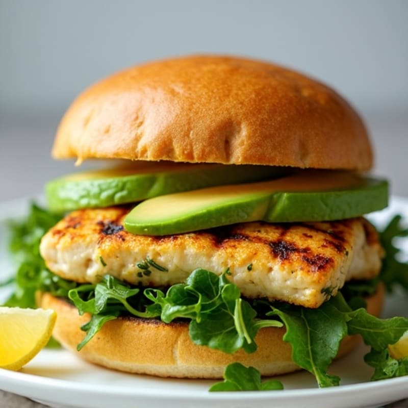 Lemon Herb Grilled Chicken Sandwich with Crispy Greens