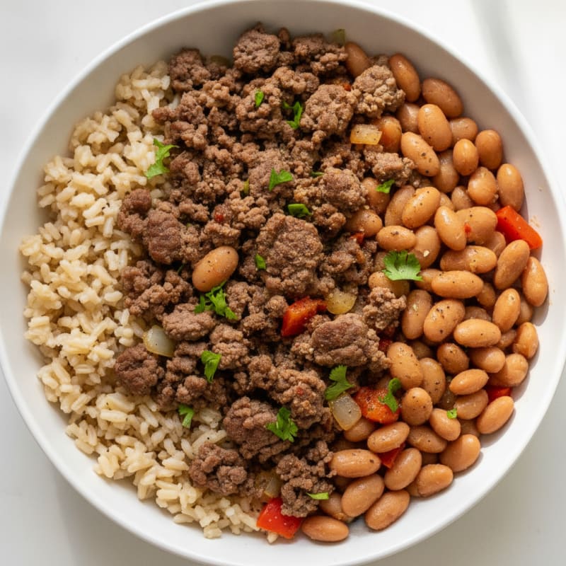 Lean Ground Beef and Pinto Bean Bowl