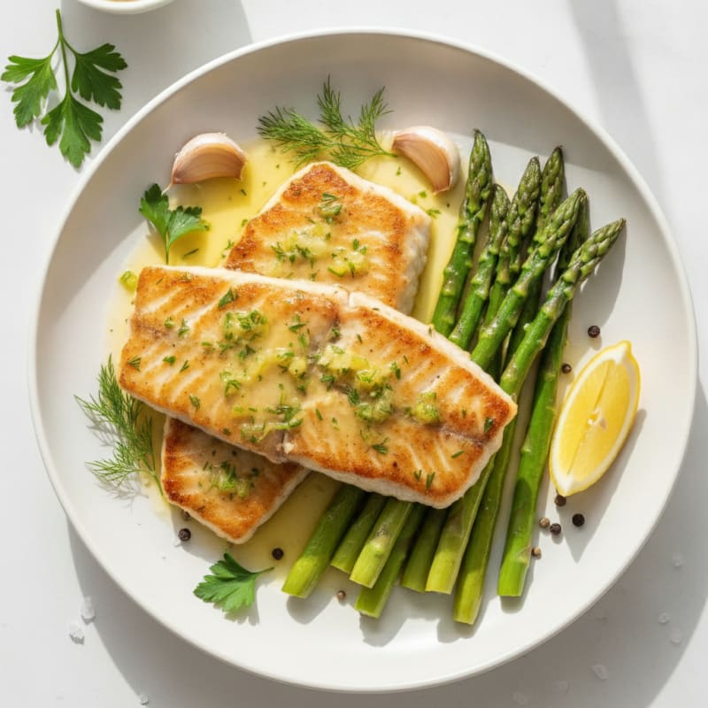 Pan-Seared Kingfish with Lemon-Herb Sauce