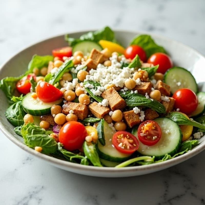 Crispy Fresh Vegetable Salad with Tangy Feta