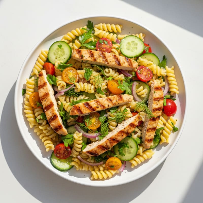 Lemon-Herb Chicken Pasta Salad