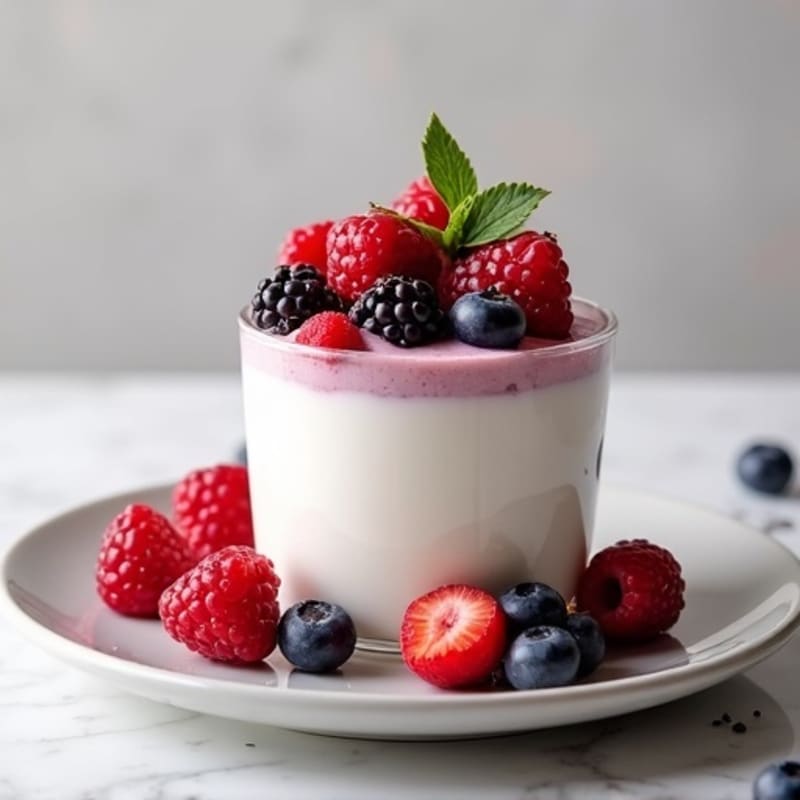 Silky Greek Yogurt Protein Mousse with Mixed Berries
