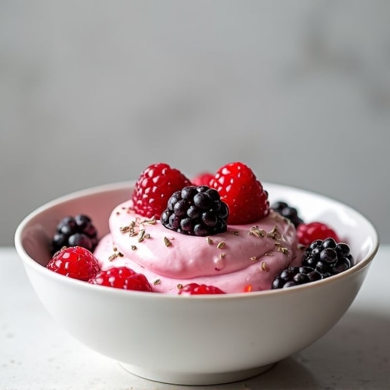 Silky Greek Yogurt Protein Mousse with Mixed Berries