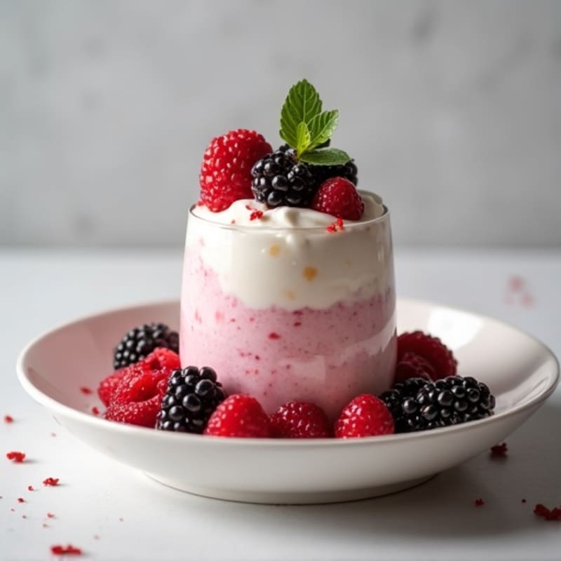 Silky Greek Yogurt Protein Mousse with Berries