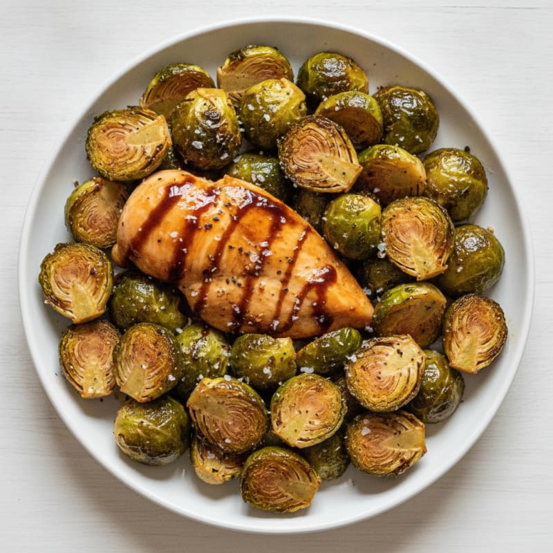 Roasted Balsamic Chicken and Brussels Sprouts