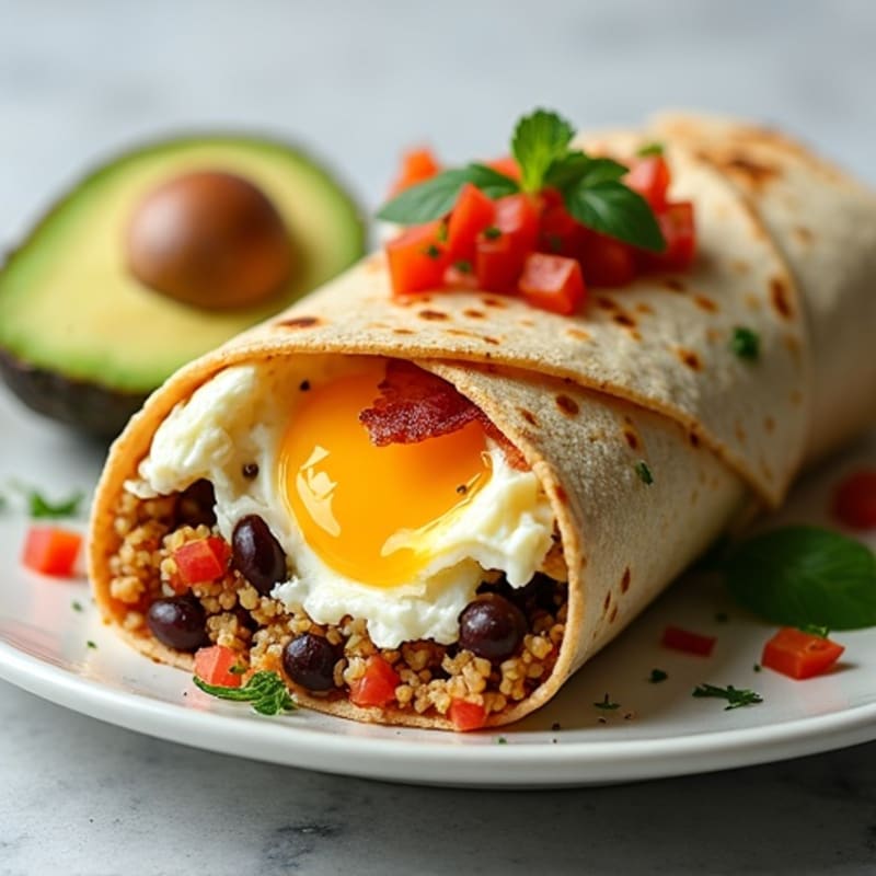 Crispy Turkey Bacon and Egg White Breakfast Burrito