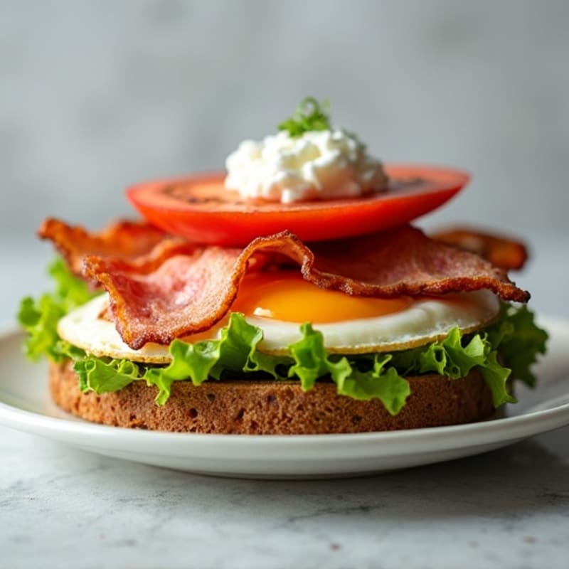 Crispy Turkey Bacon Lettuce Tomato Stack