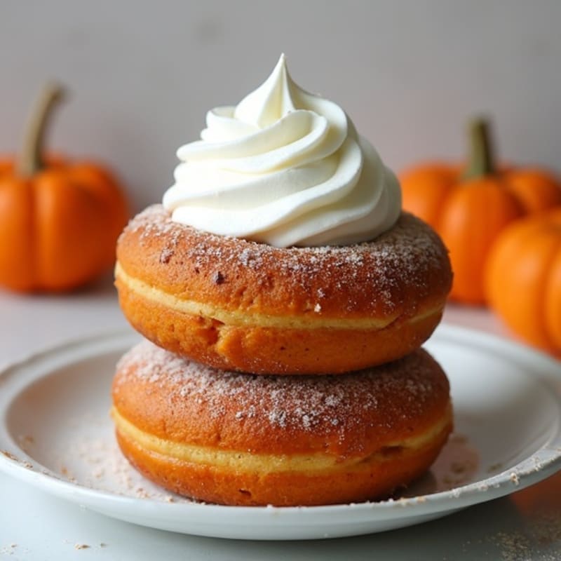 Pumpkin Spice Protein Baked Donuts with Whipped Greek Yogurt