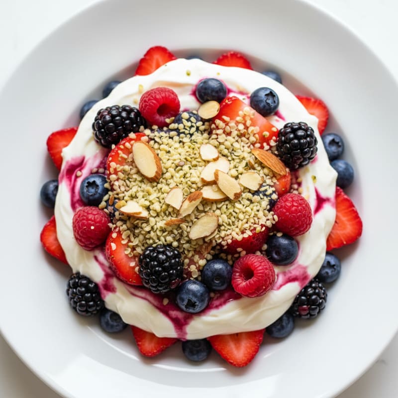 Greek Yogurt Protein Parfait with Mixed Berries