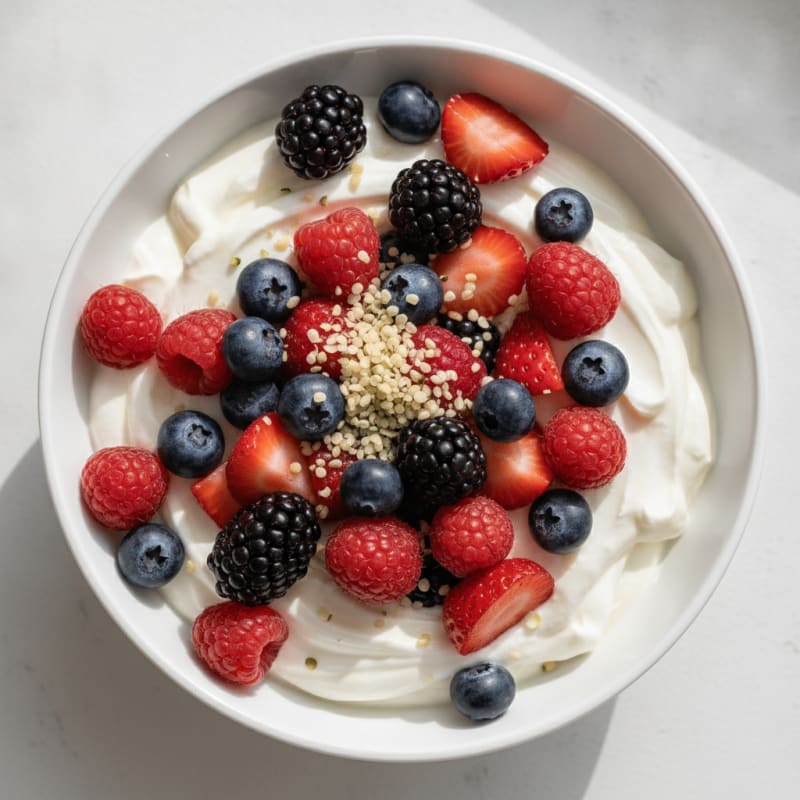 Silky Protein Greek Yogurt with Mixed Berries