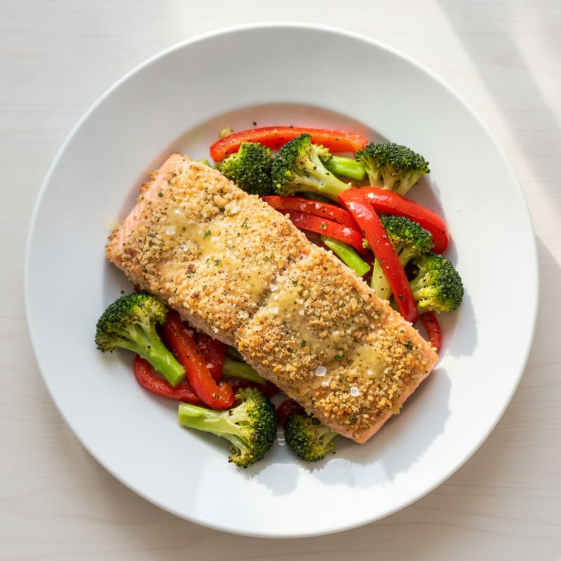 Herb-Crusted Salmon with Roasted Vegetables