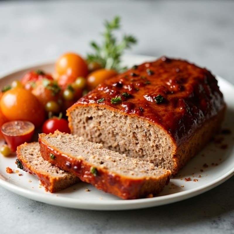 Smoky BBQ Glazed Turkey-Bacon Meatloaf