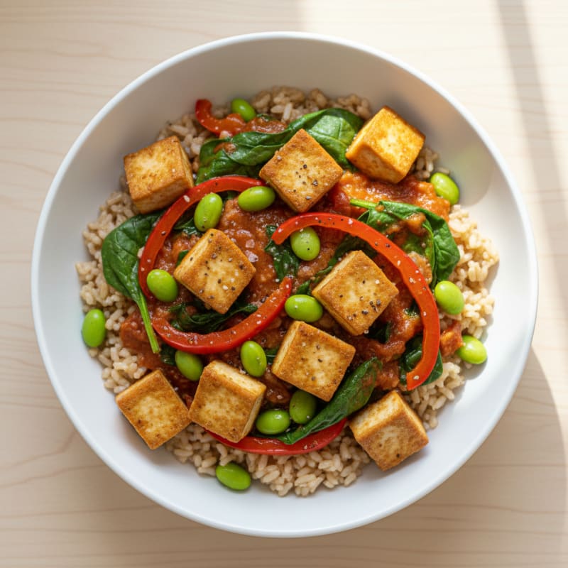 Red Curry Tofu Rice Bowl