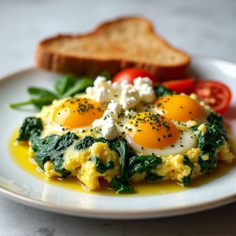 Protein-Packed Spinach and Feta Egg White Scramble