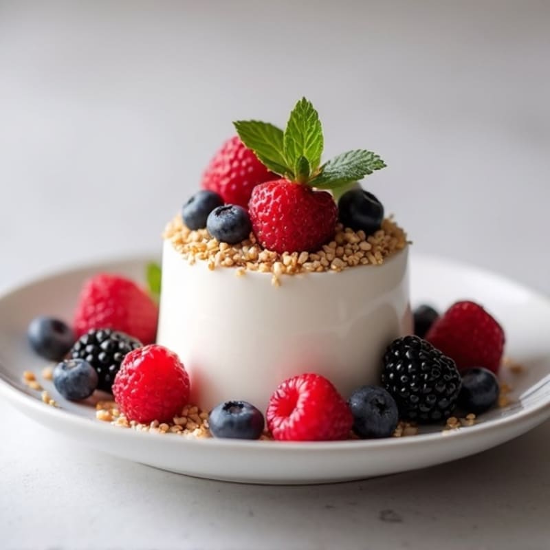 Greek Yogurt Protein Mousse with Mixed Berries