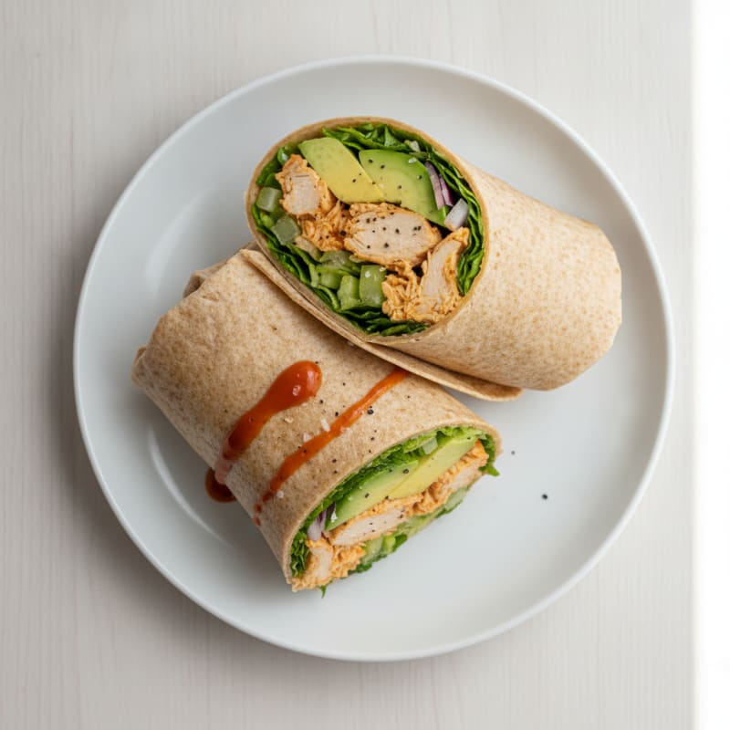 Buffalo Ranch Chicken Salad Wraps