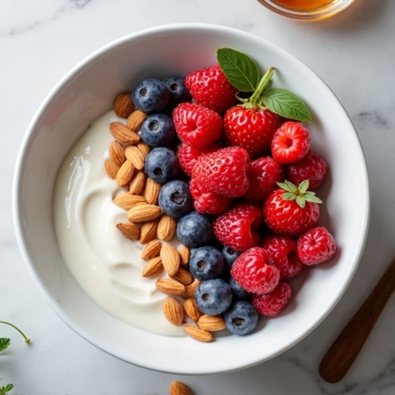 Greek Yogurt Protein Bowl with Berries and Almonds
