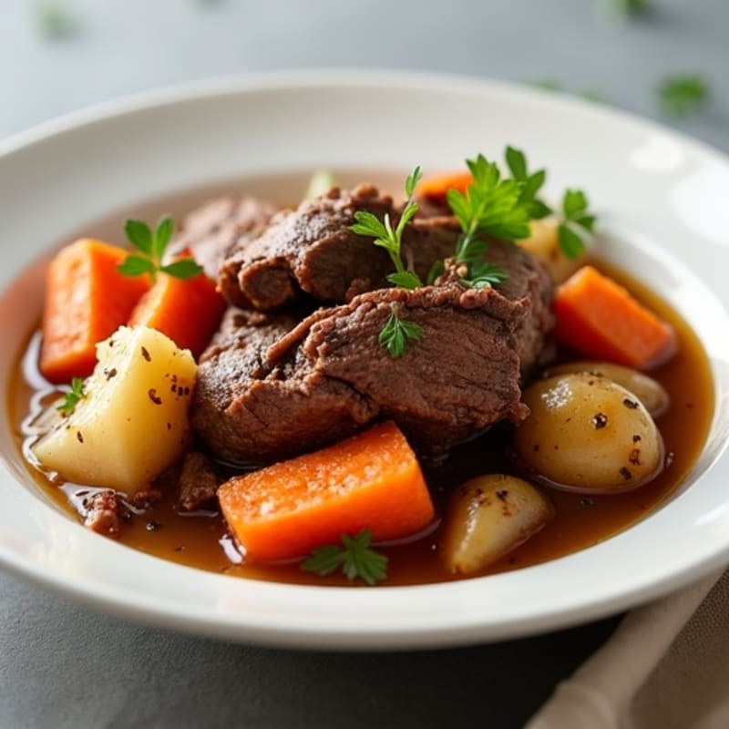 Tender Slow-Cooked Beef Pot Roast with Root Vegetables
