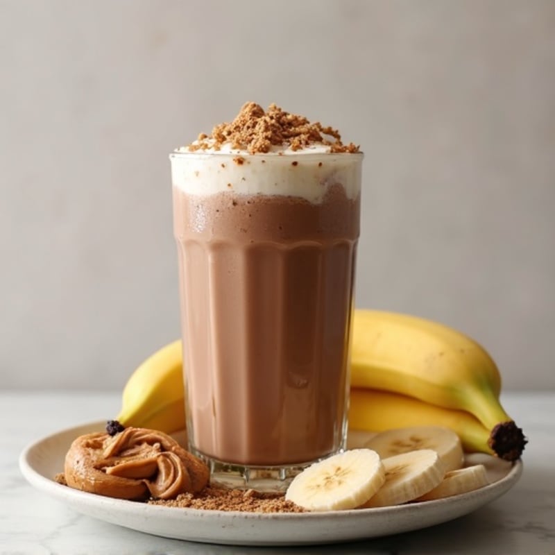 Chocolate Protein Shake with Peanut Butter and Banana