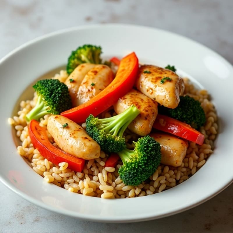 Healthy Chicken and Veggie Brown Rice Stir-Fry