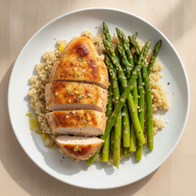 Lemon-Herb Roasted Chicken with Asparagus