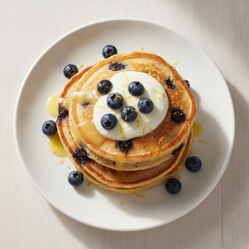 Blueberry Ricotta Pancakes with Lemon Zest