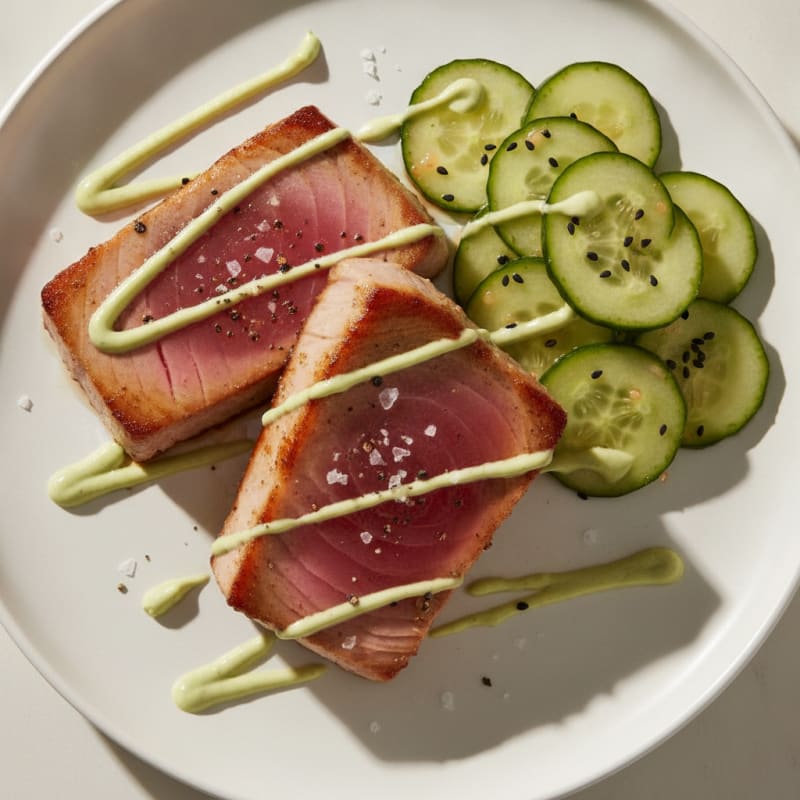 Pan-Seared Ahi Tuna with Wasabi Mayo