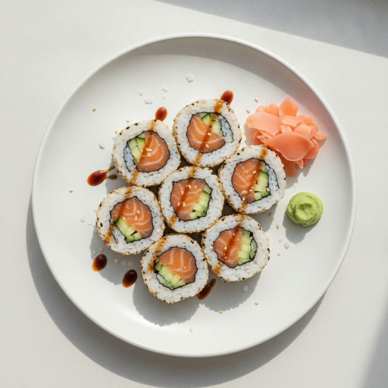 Classic Salmon and Cucumber Sushi Rolls