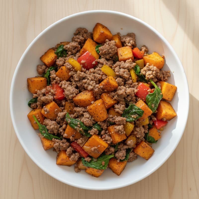 Ground Beef Sweet Potato Skillet