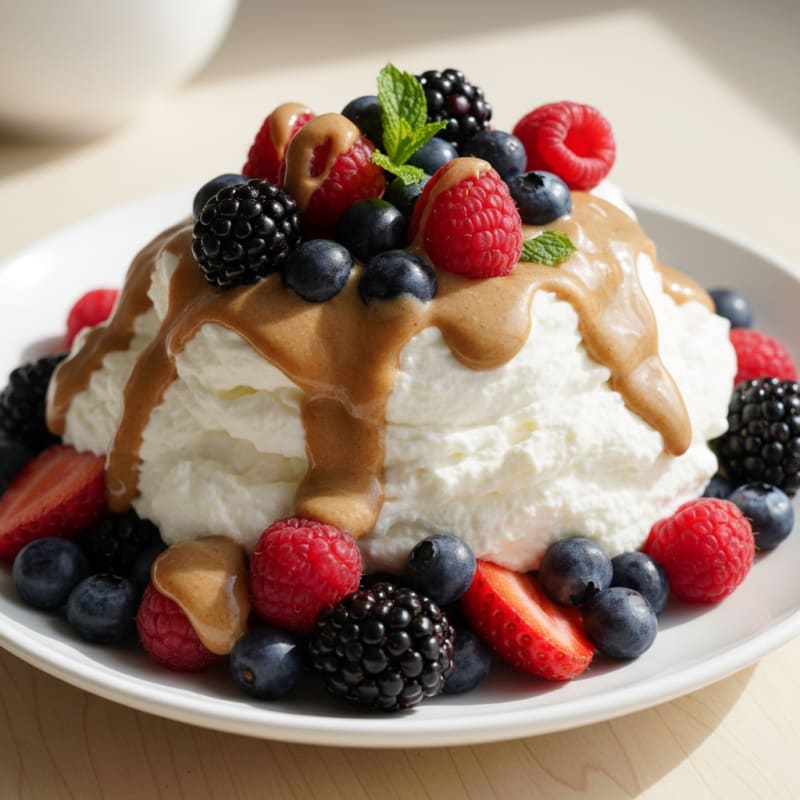 Silky Greek Yogurt Protein Mousse with Mixed Berries