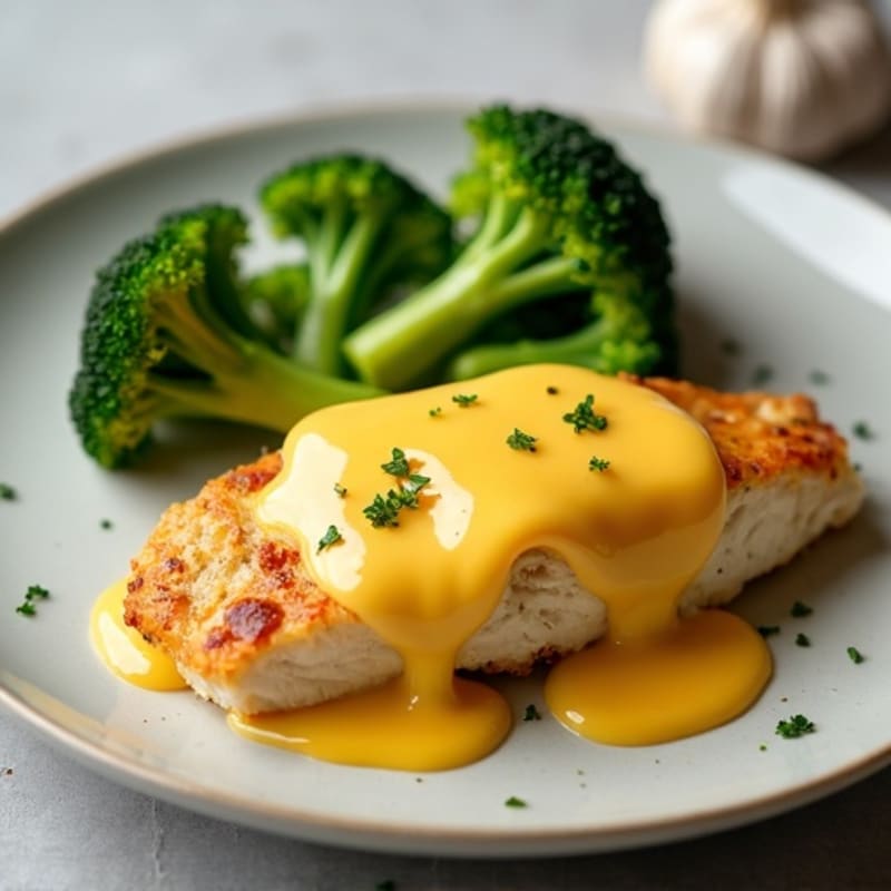 Creamy Gouda Chicken with Roasted Broccoli
